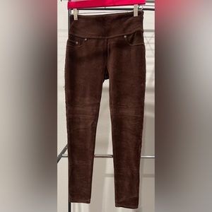 Spanx brown corduroy leggings size medium